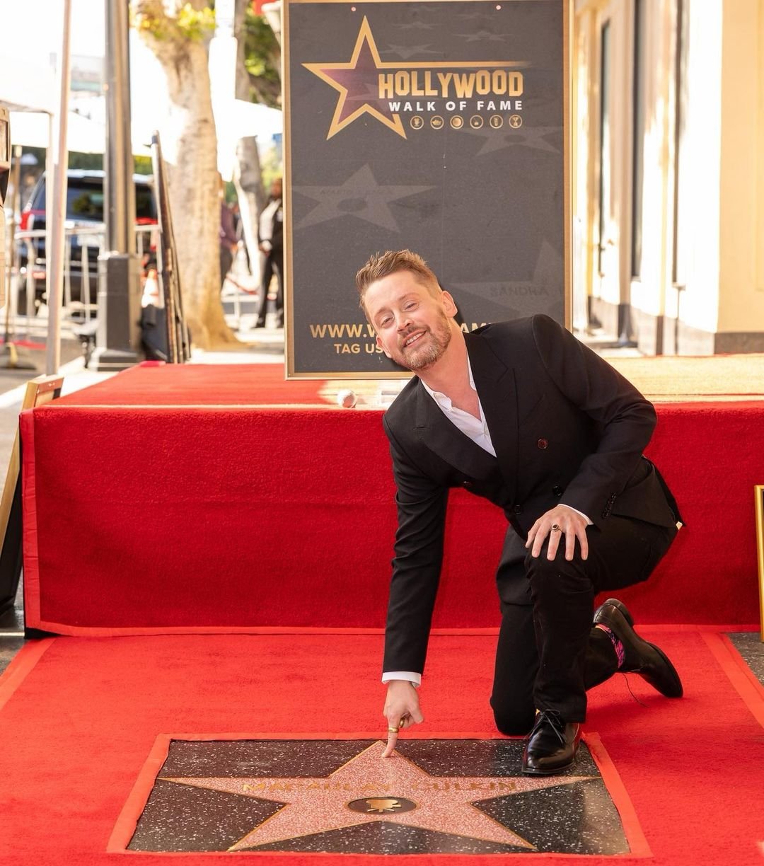 Macaulay Culkin na Hollywoodzkiej Alei Gwiazd przy własnej gwieździe