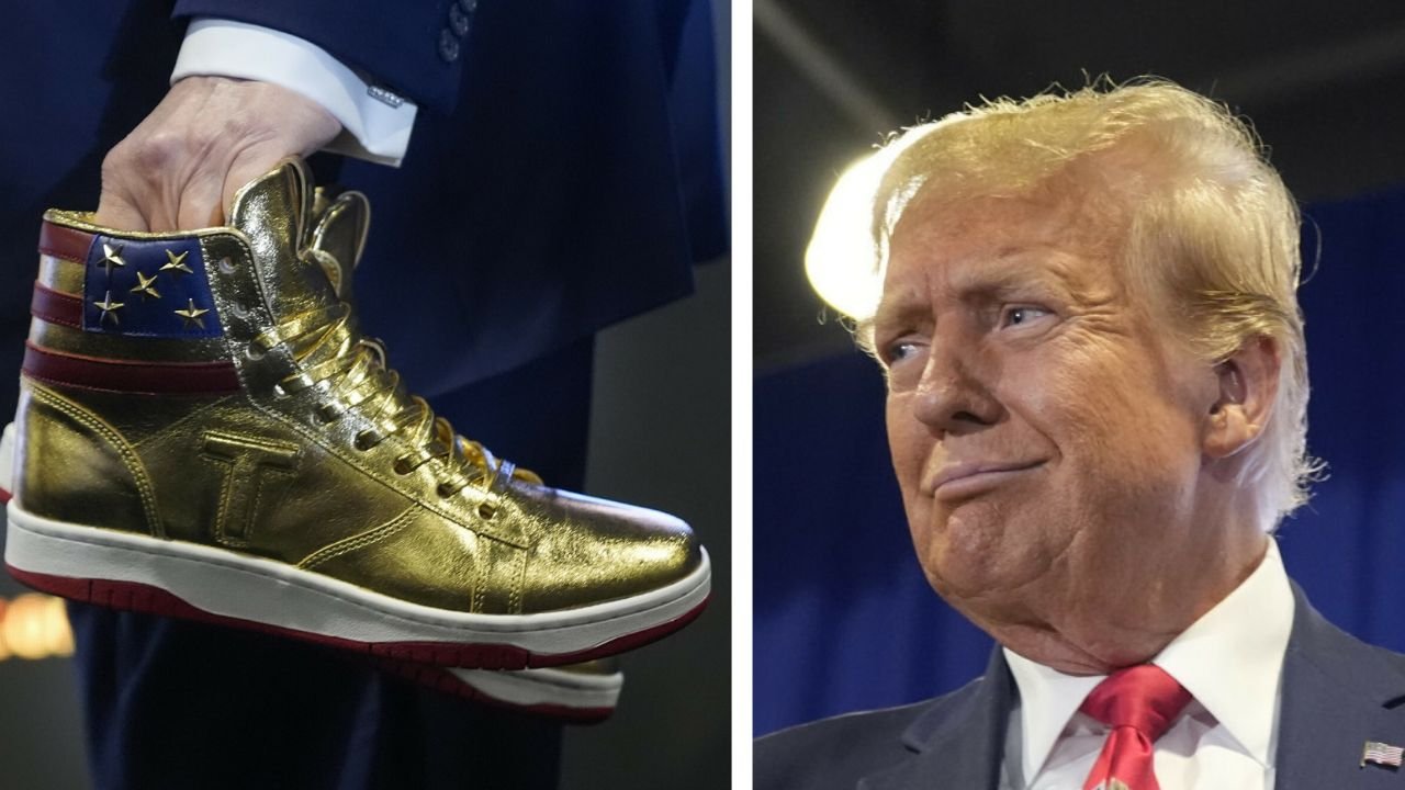Donald z Ameryki zaprojektował złote trampki! Sieć komentuje memami