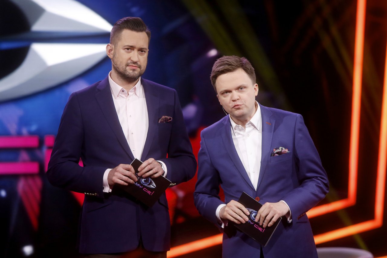 Marcin Prokop i Szymon Hołownia na planie "Mam talent"