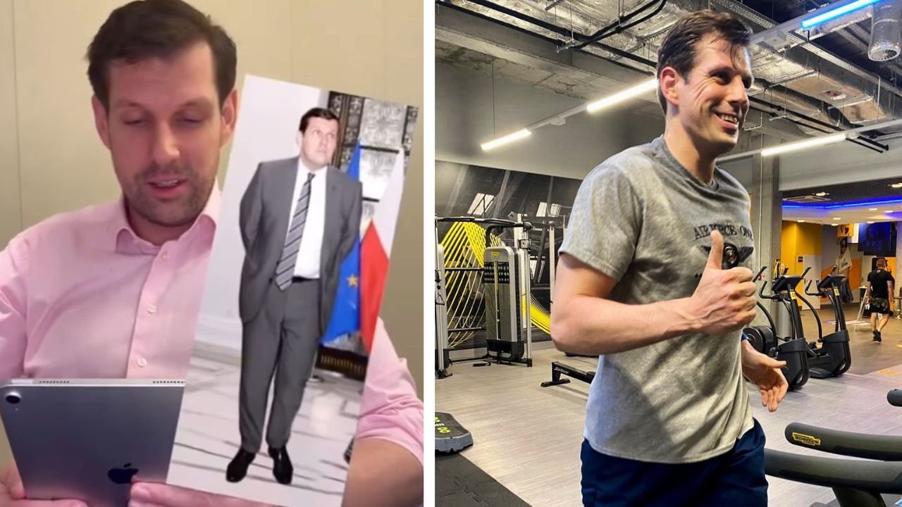 Tobiasz Bocheński kiedyś i obecnie na siłowni