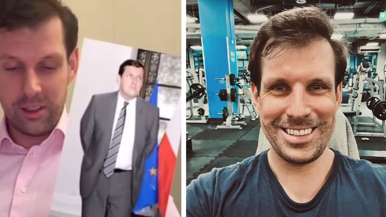 Tobiasz Bocheński kiedyś i obecnie na siłowni