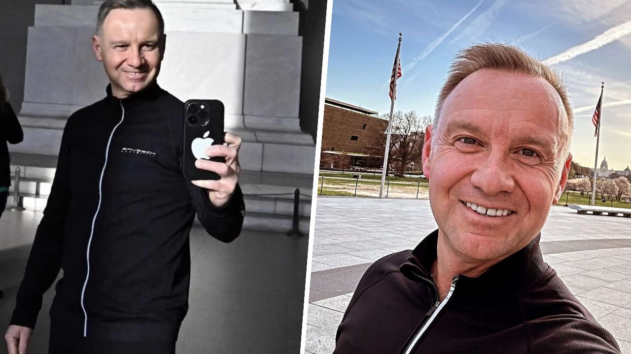 Andrzej Duda miał biegać, ale stał się mistrzem selfie w Ameryce. Internauci wyśmiewają memami