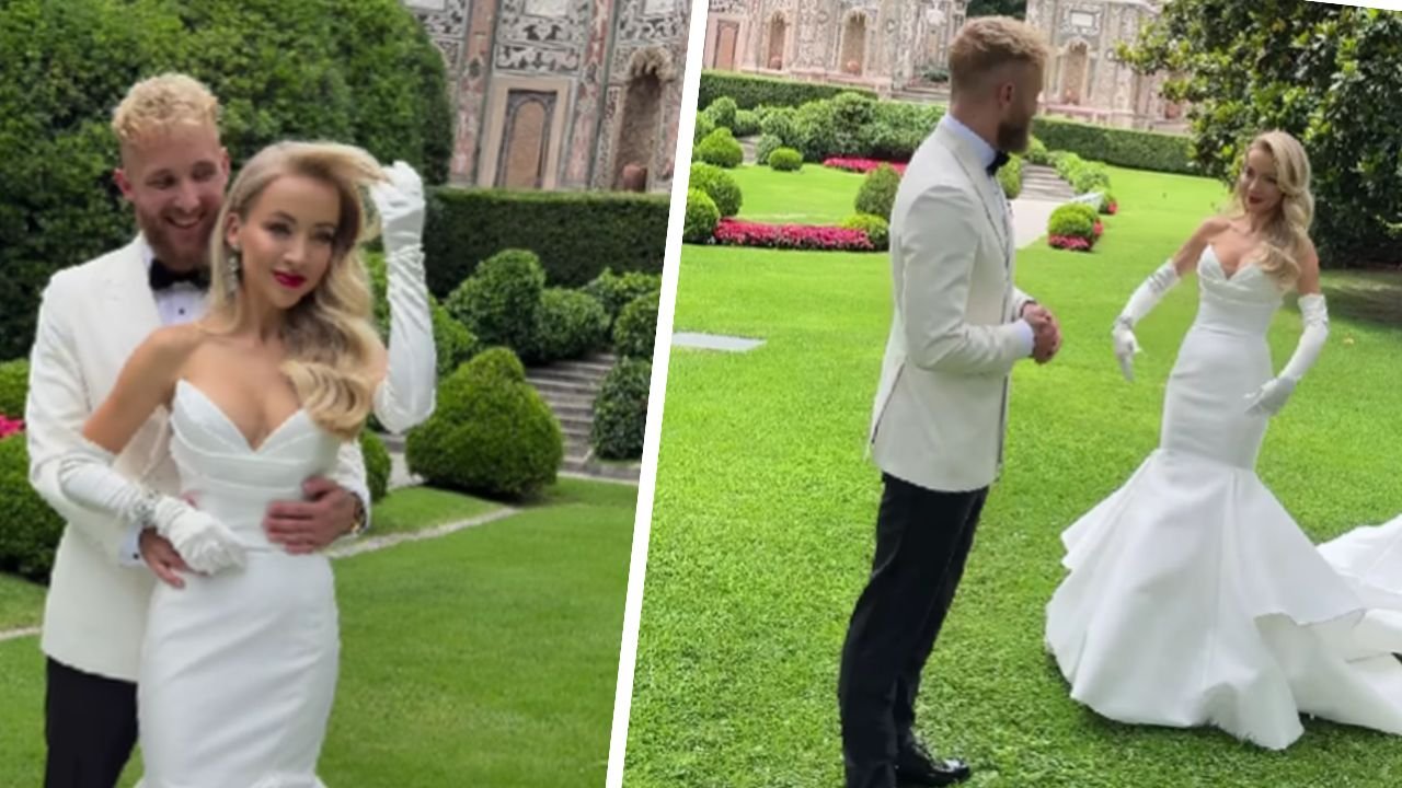 Prowadząca "Prince Charming" wyszła za mąż. Suknia ślubna w hollywoodzkim stylu skradła show