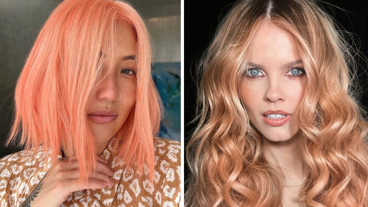 Włosy w kolorze roku 2024! Propozycje na modną koloryzację peach fuzz