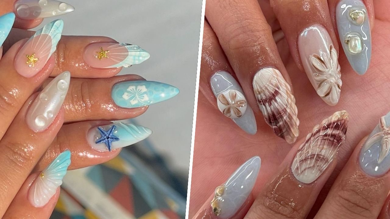 #mermaidcore - najmodniejszy manicure na lato 2024 - piękne kolory i wzory