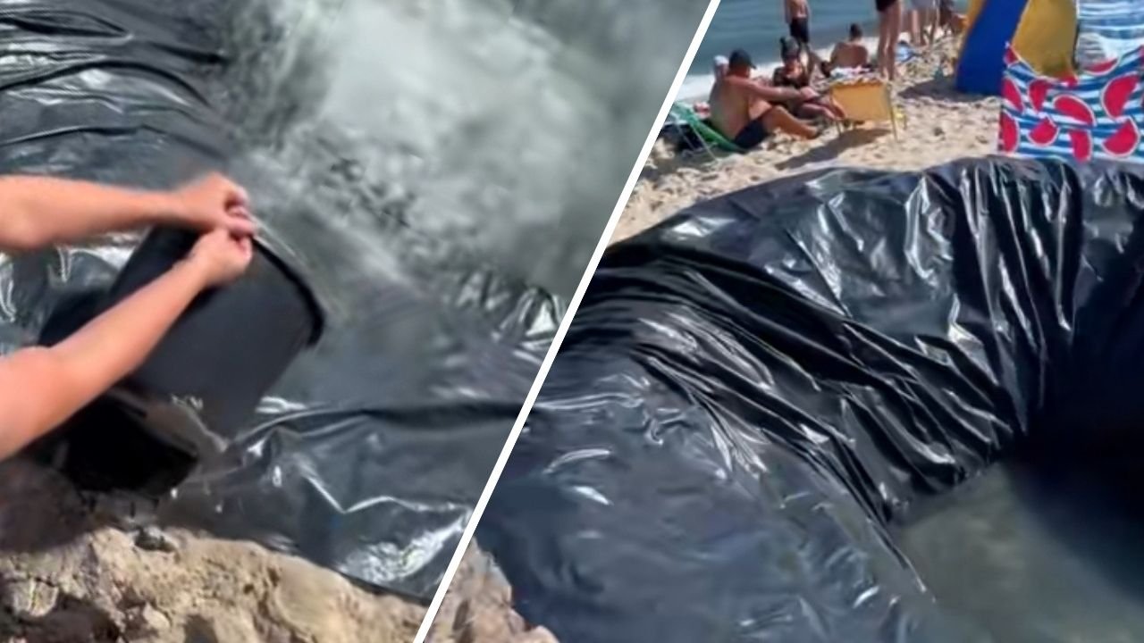 Zrobili sobie basen na nadmorskiej plaży. Film z Władysławowa stał się hitem sieci