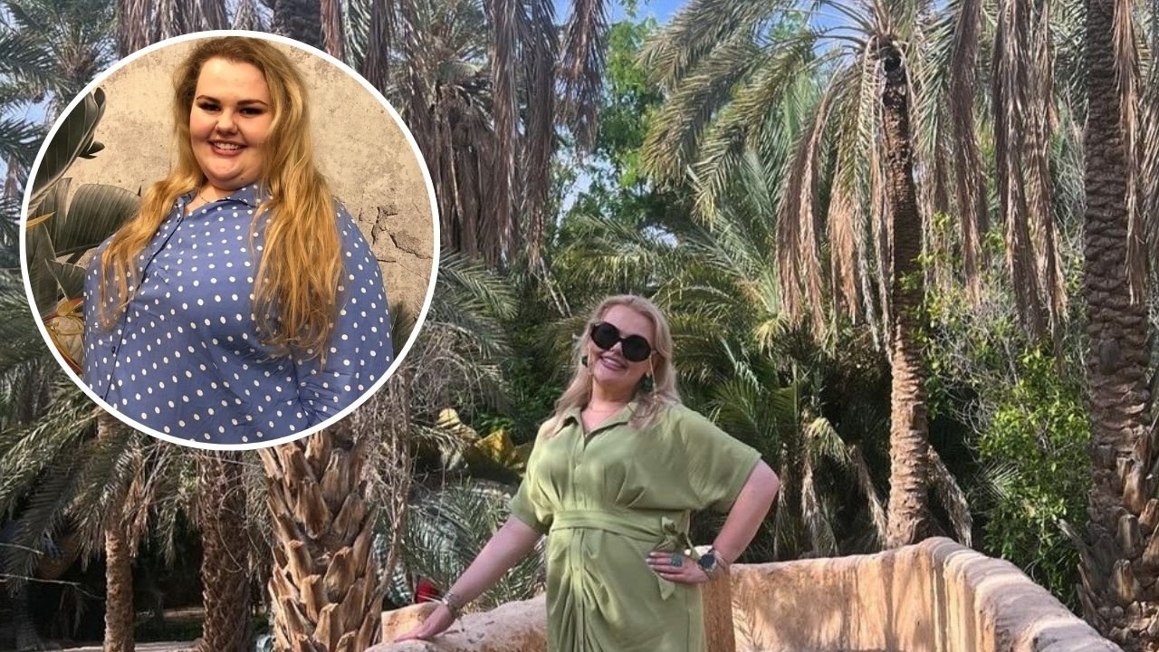 Odmieniona Kinga Zawodnik pozuje na ściankach. Jej stylówki plus size to szyk i elegancja