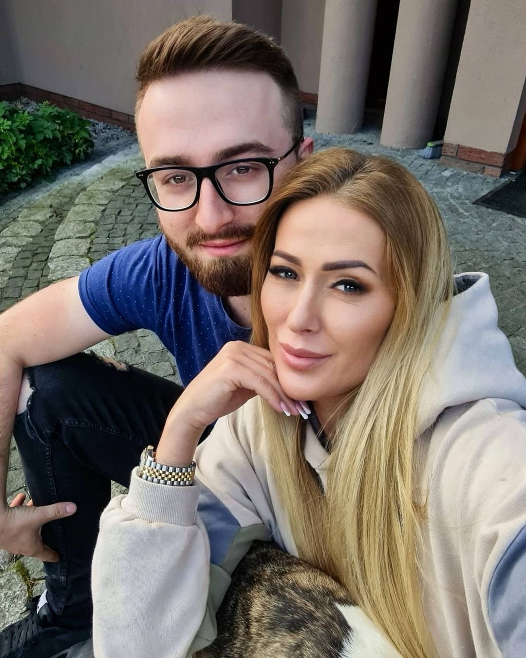 Sylwia Peretti z synem robiący selfie