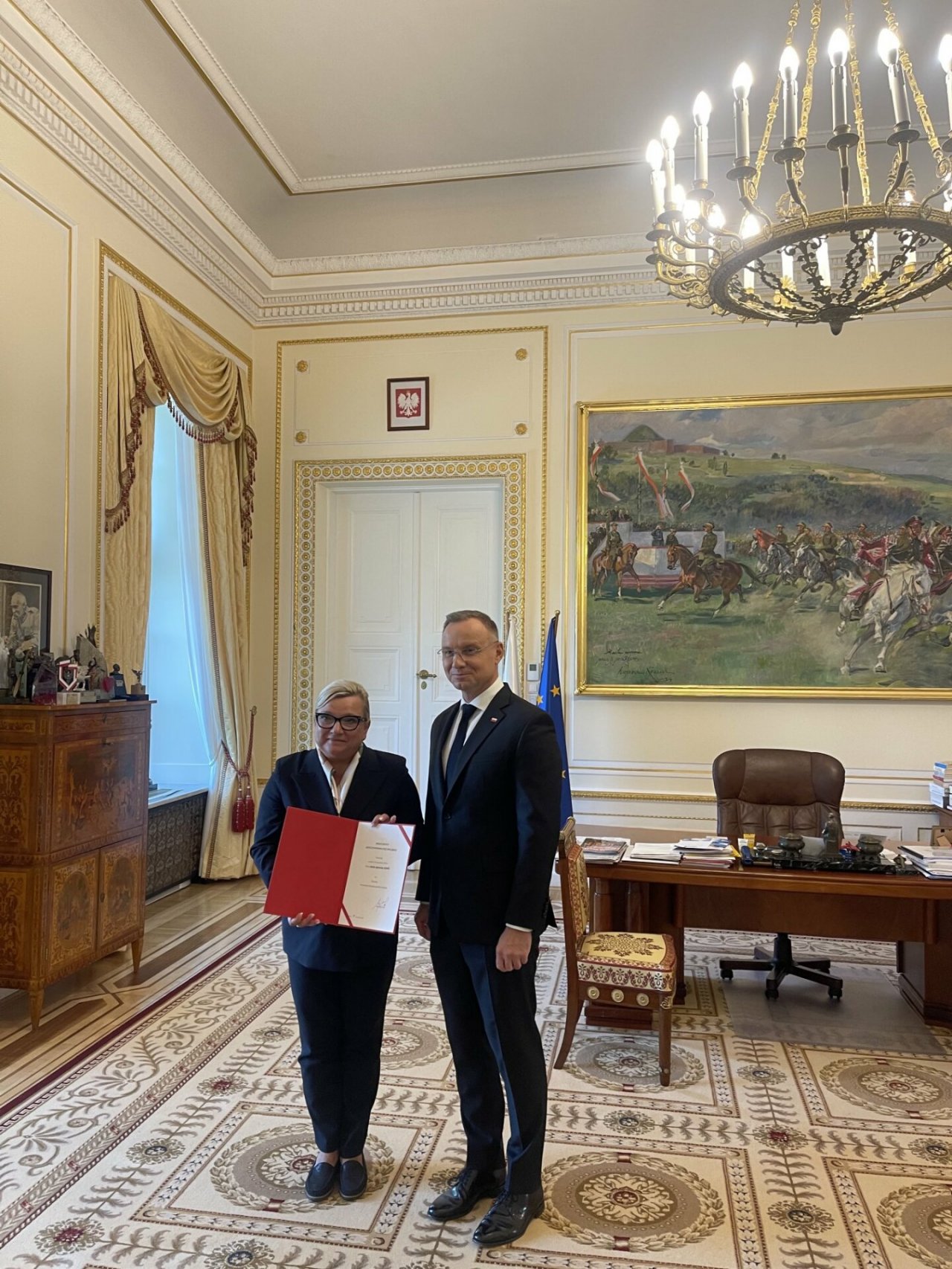Beata Kempa w garniturze, Andrzej Duda