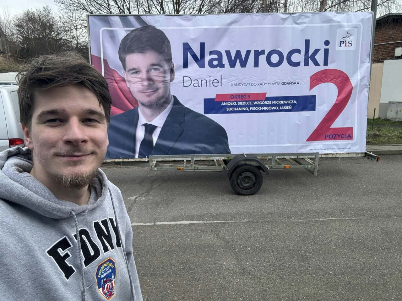 Daniel Nawrocki, plakat wyborczy PiS