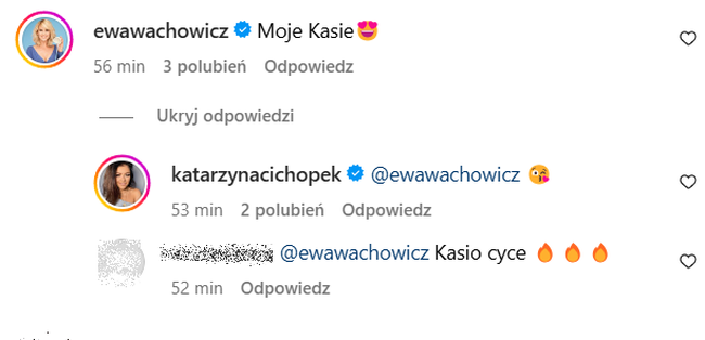 Katarzyna Cichopek, komentarze na Insta