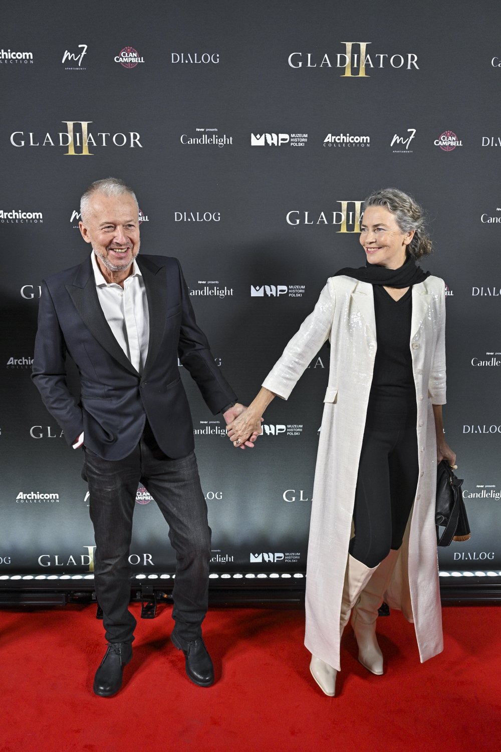 Bogusław Linda i Lidia Popiel na premierze w kinie
