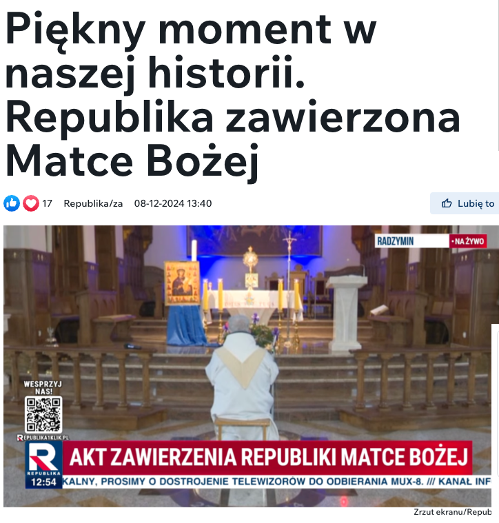 Zawierzenie TV Republika Matce Bożej