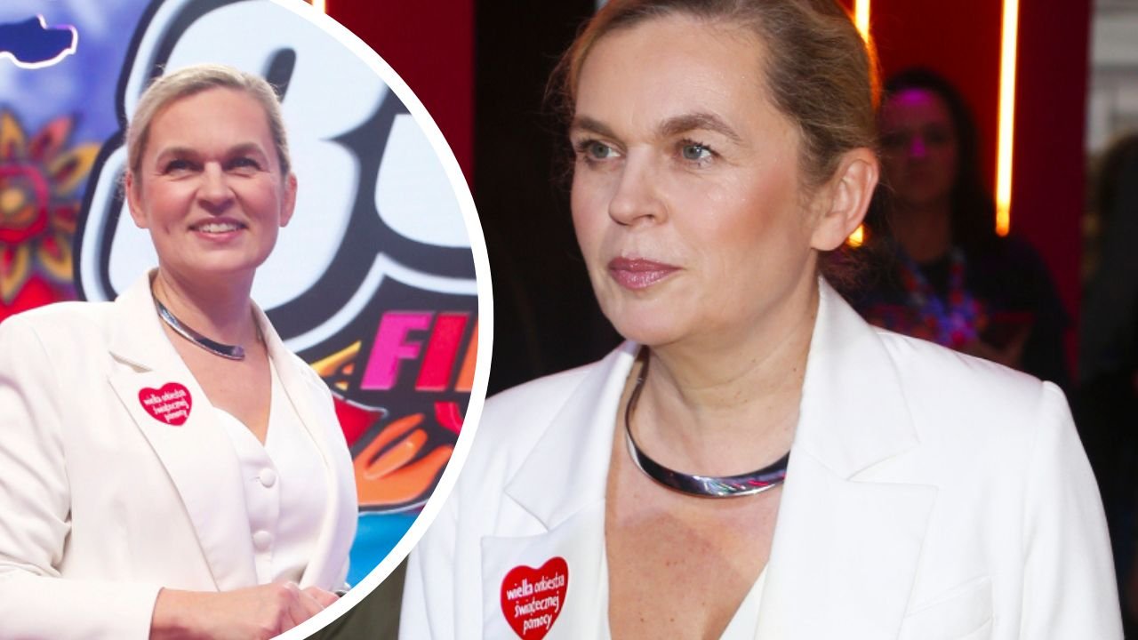 Basia wpadła do Jurka. Zadała szyku w białym oversize'owym garniturze i serduszku na klapie
