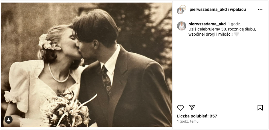 Aarchiwalne zdjęcie ze ślubu Andrzeja Dudy i Agaty Dudy