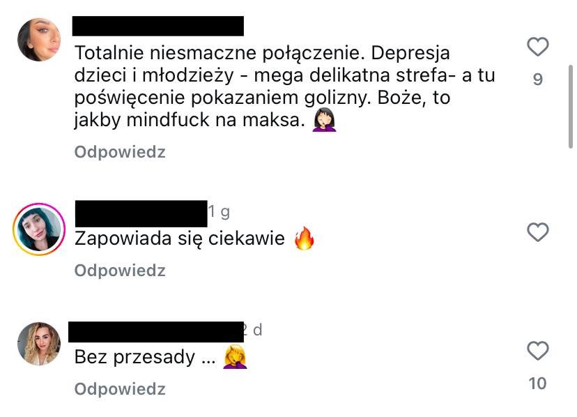 Komentarze na Instagramie Dody