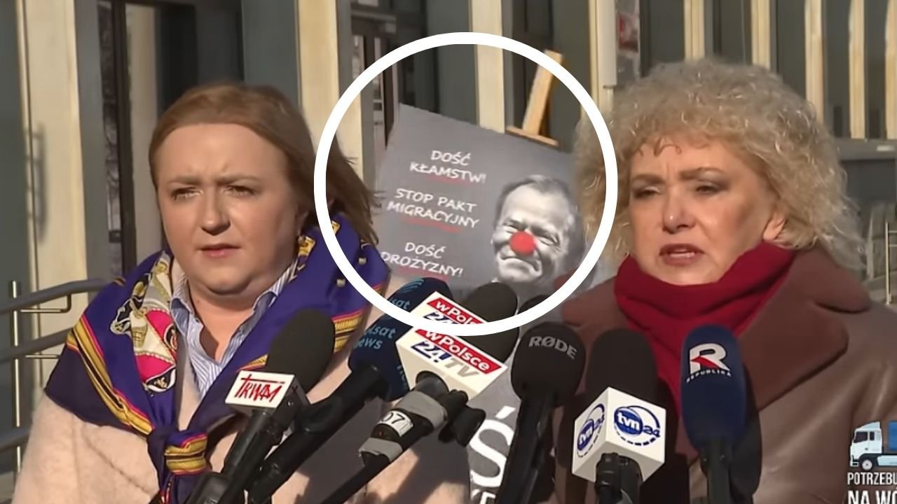 Wpadka klubu Jareczka na wizji. Plakat Donka przewrócił się za dumną Marią — koleżanką kociarza [wideo]