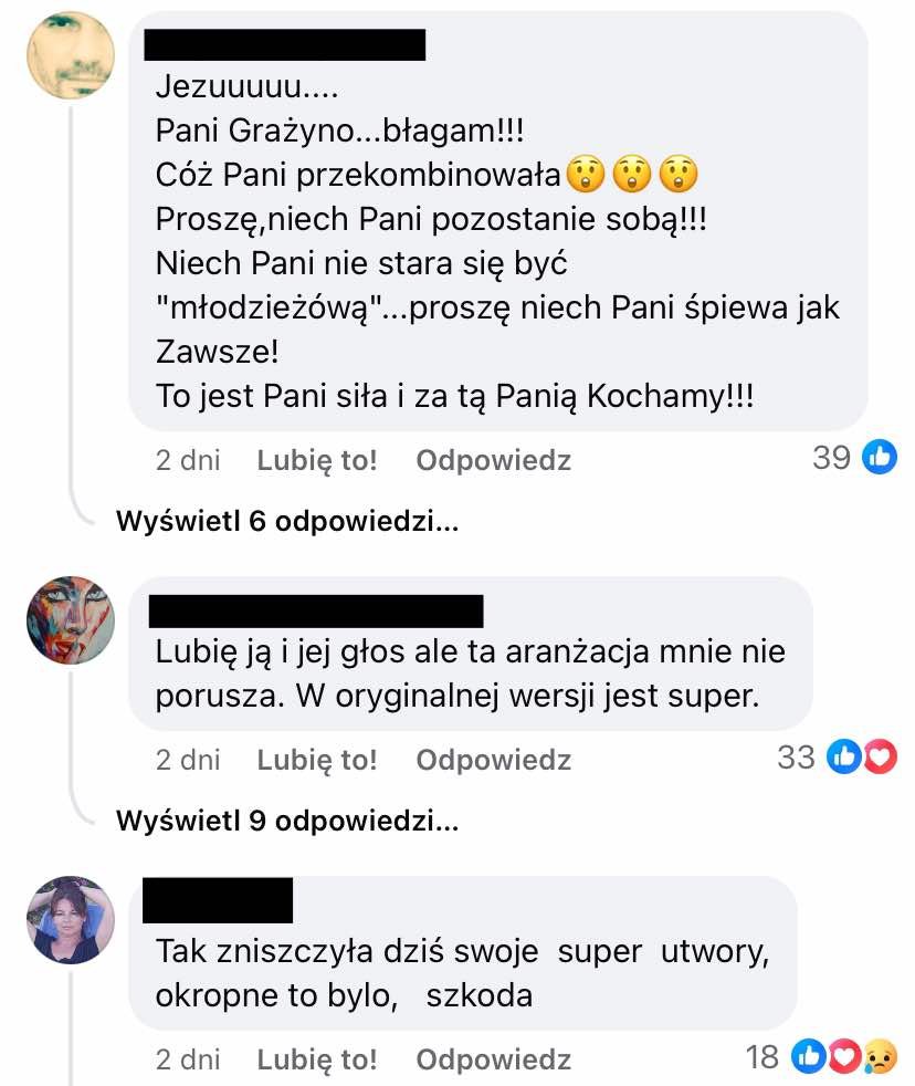 Komentarze fanów po występie Grażyny Łobaszewskiej