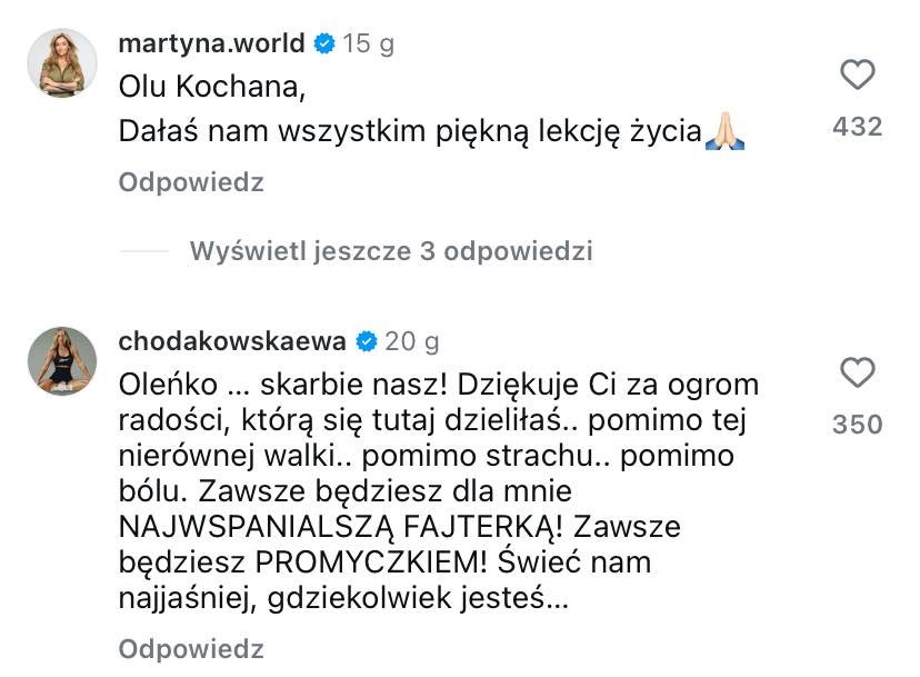 Gwiazdy żegnają Aleksandrę Wiederek