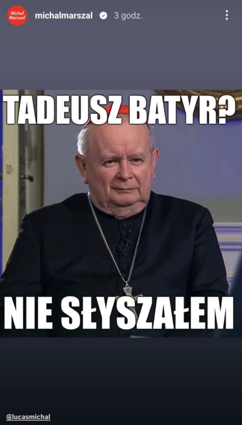 Jarosław Kaczyński nie wie o Batyrze, mem