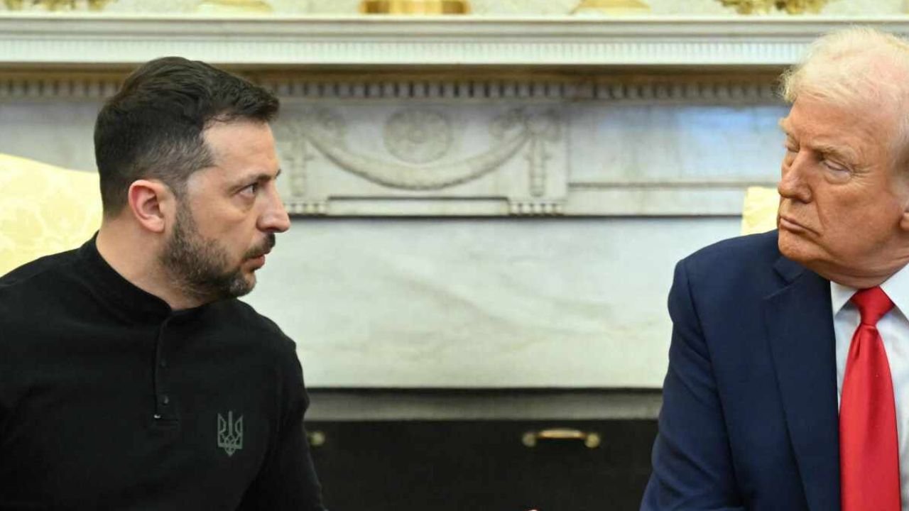 Wołodymyr Zełenski obok Donalda Trumpa