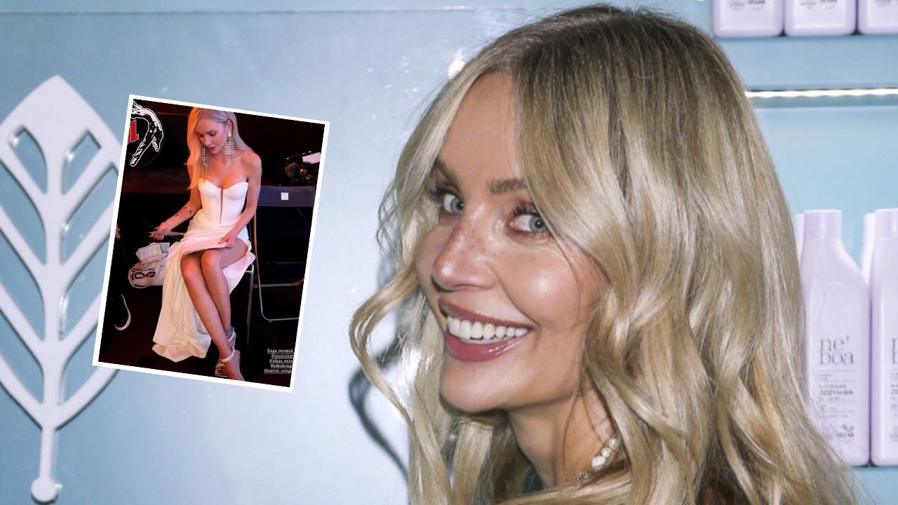 Agnieszka Woźniak-Starak zadała szyku w opinającym gorseciku. Blond piękność ukazała nogi jak do nieba