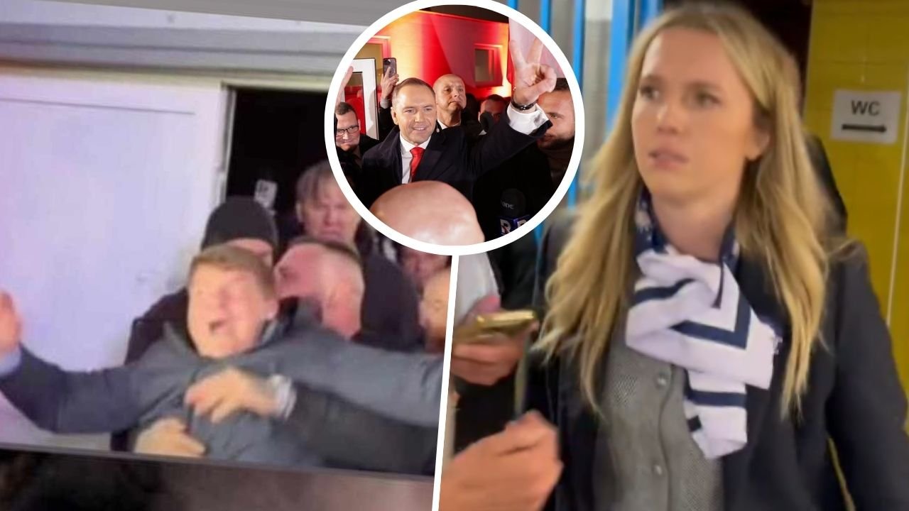 Ludzie ze stacji "R" odpalili się przed debatą w TVP. Jeden rozłożył się pod TVP niczym Rejtan, druga chwali się dyplomem i Karolem [wideo i memy]
