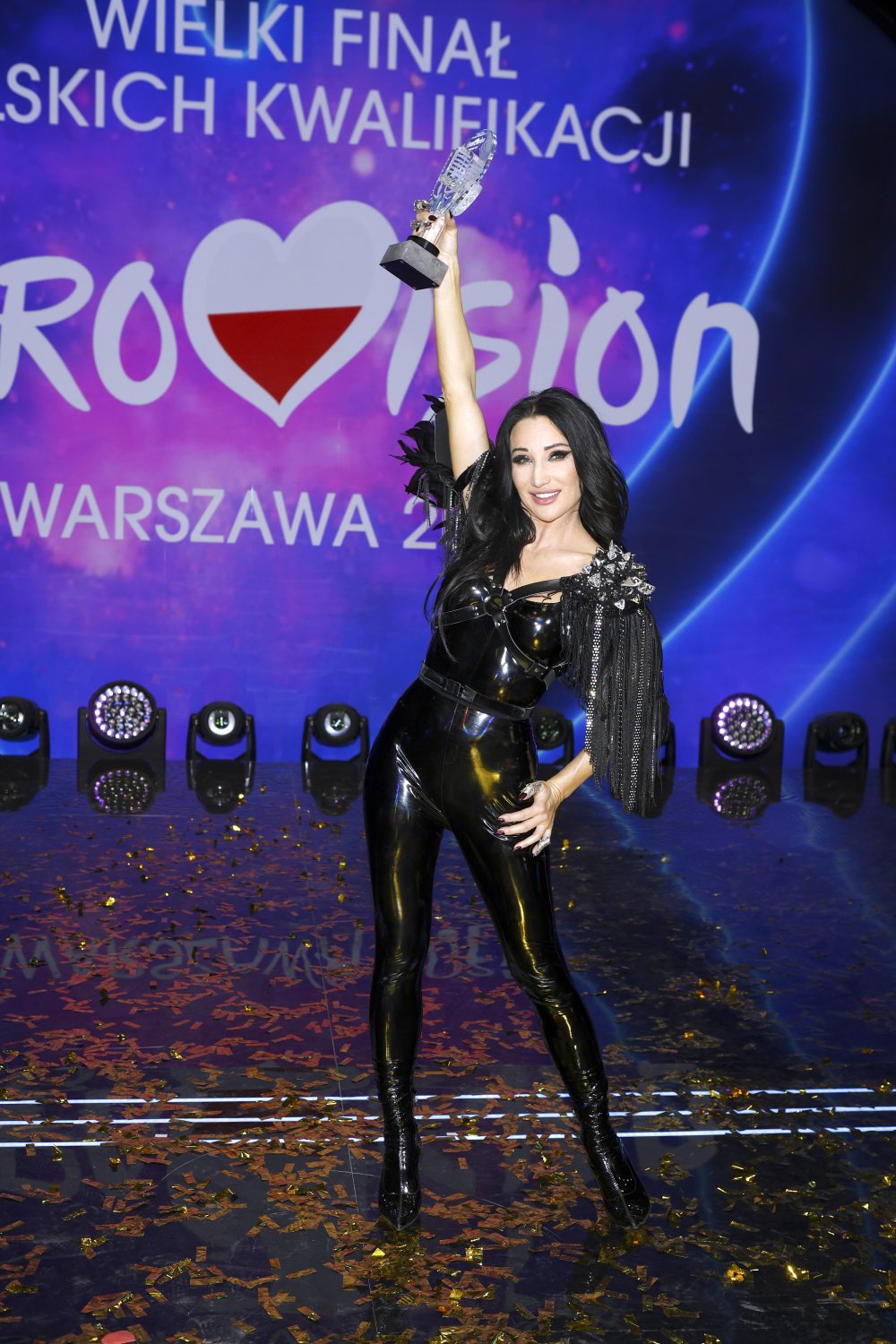 Justyna Steczkowska w czarnej sukience