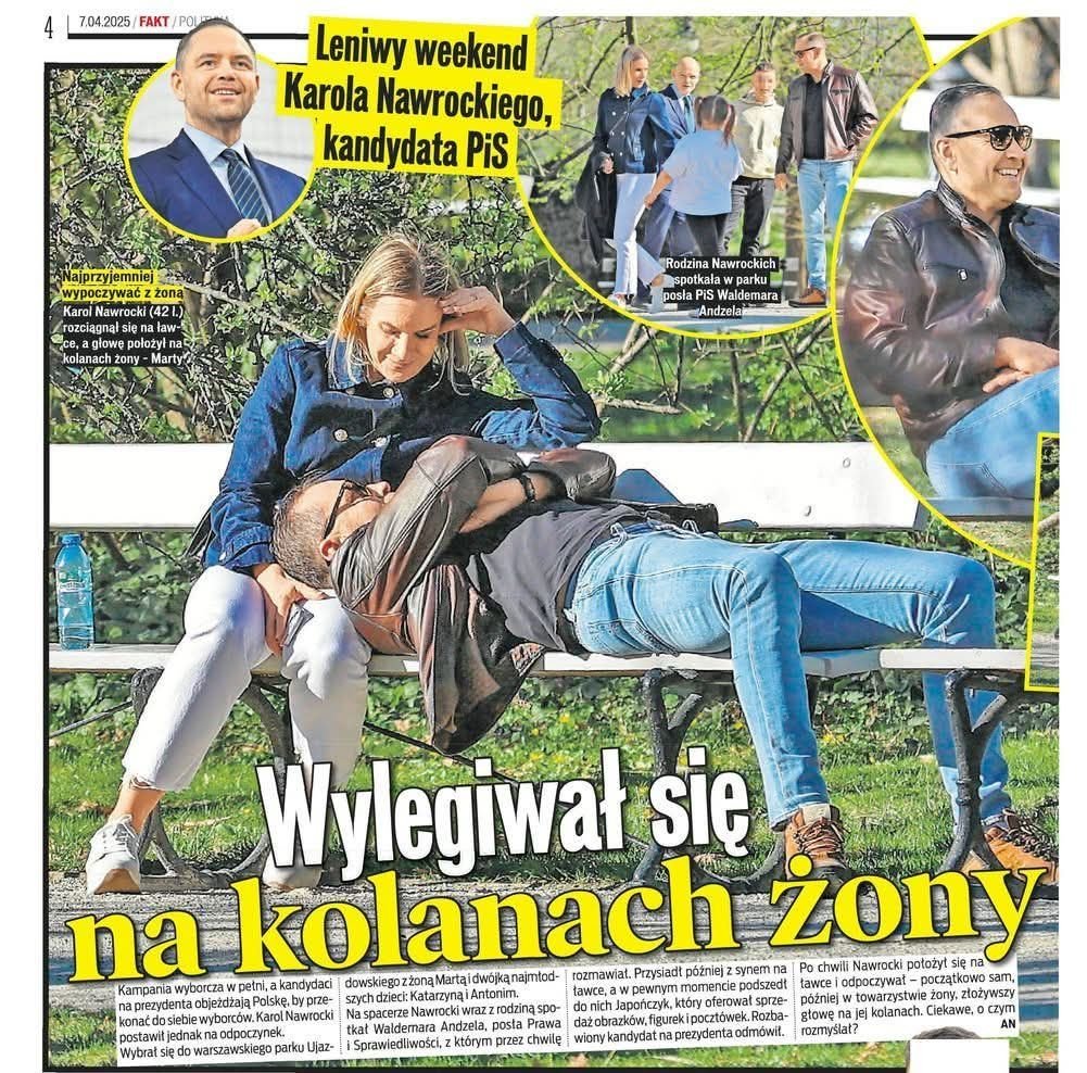 Screen artykułu ze zdjęciem Marty i Karola Nawrockich.