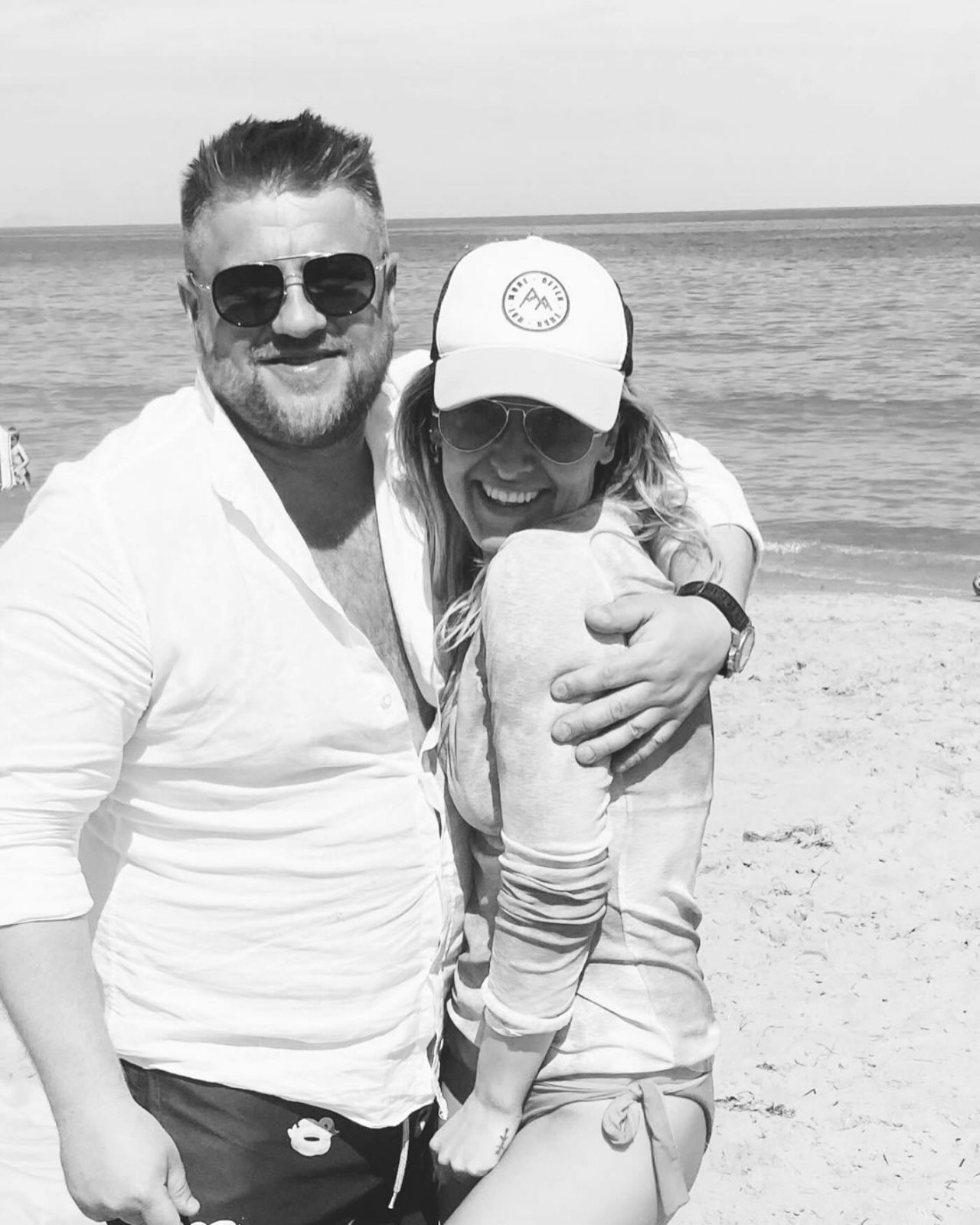 Patrycja Markowska i Tomasz Jakubiak, czarno-białe zdjęcie