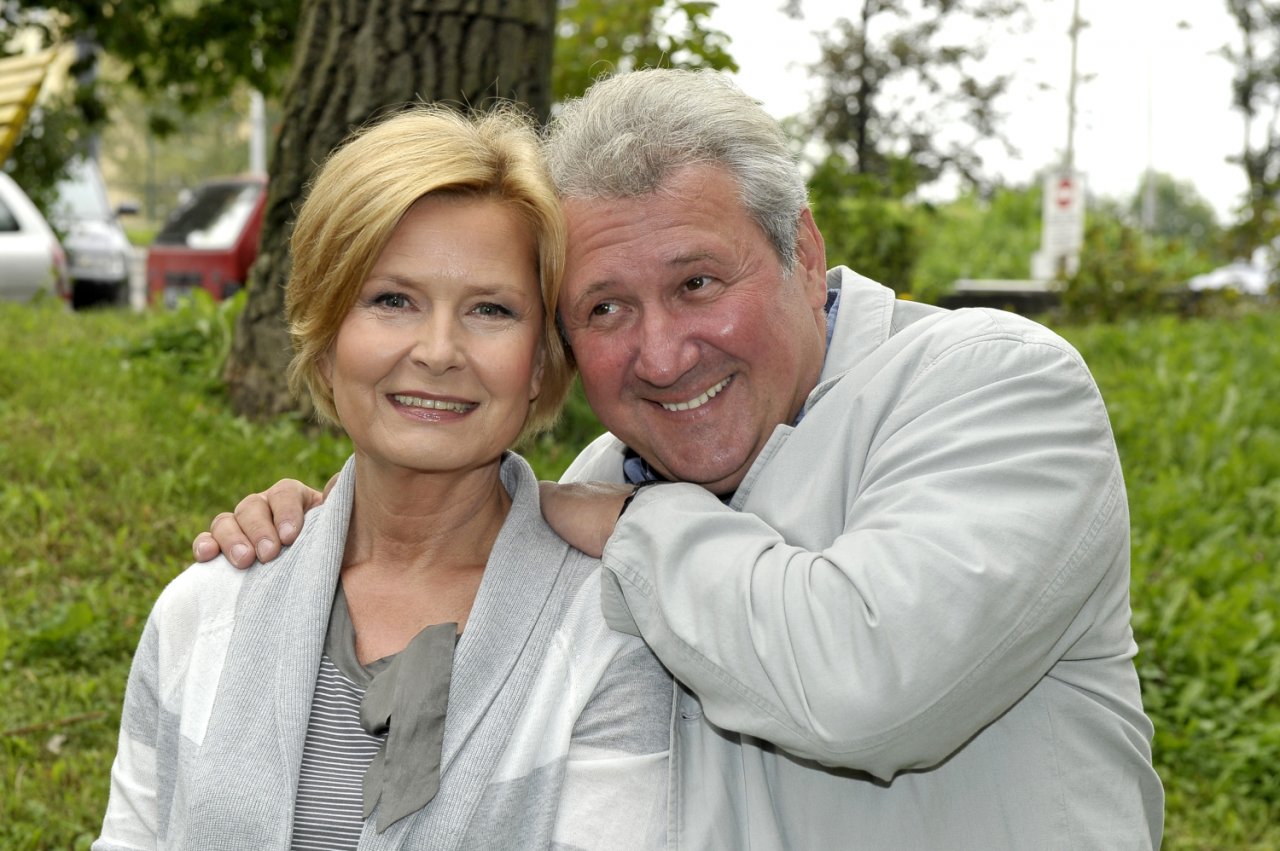 Barbara Bursztynowicz na planie serialu Klan