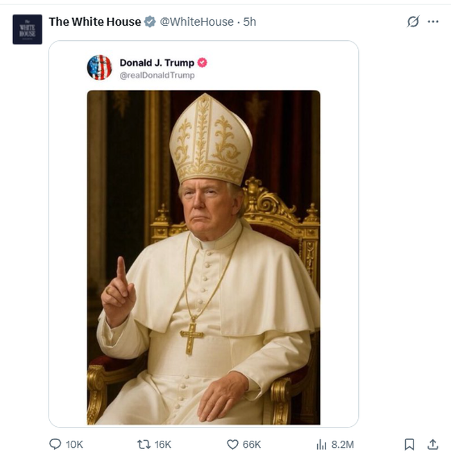Donald Trump jako papież