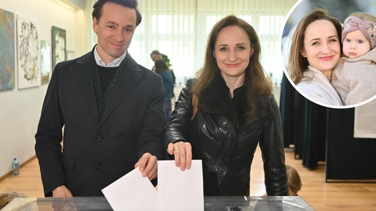 Bosy Krzysiu zabrał całą rodzinkę na głosowanie. Karina się wystroiła, a dzieci wyglądały przesłodko, zwłaszcza mała Emilka [wideo]