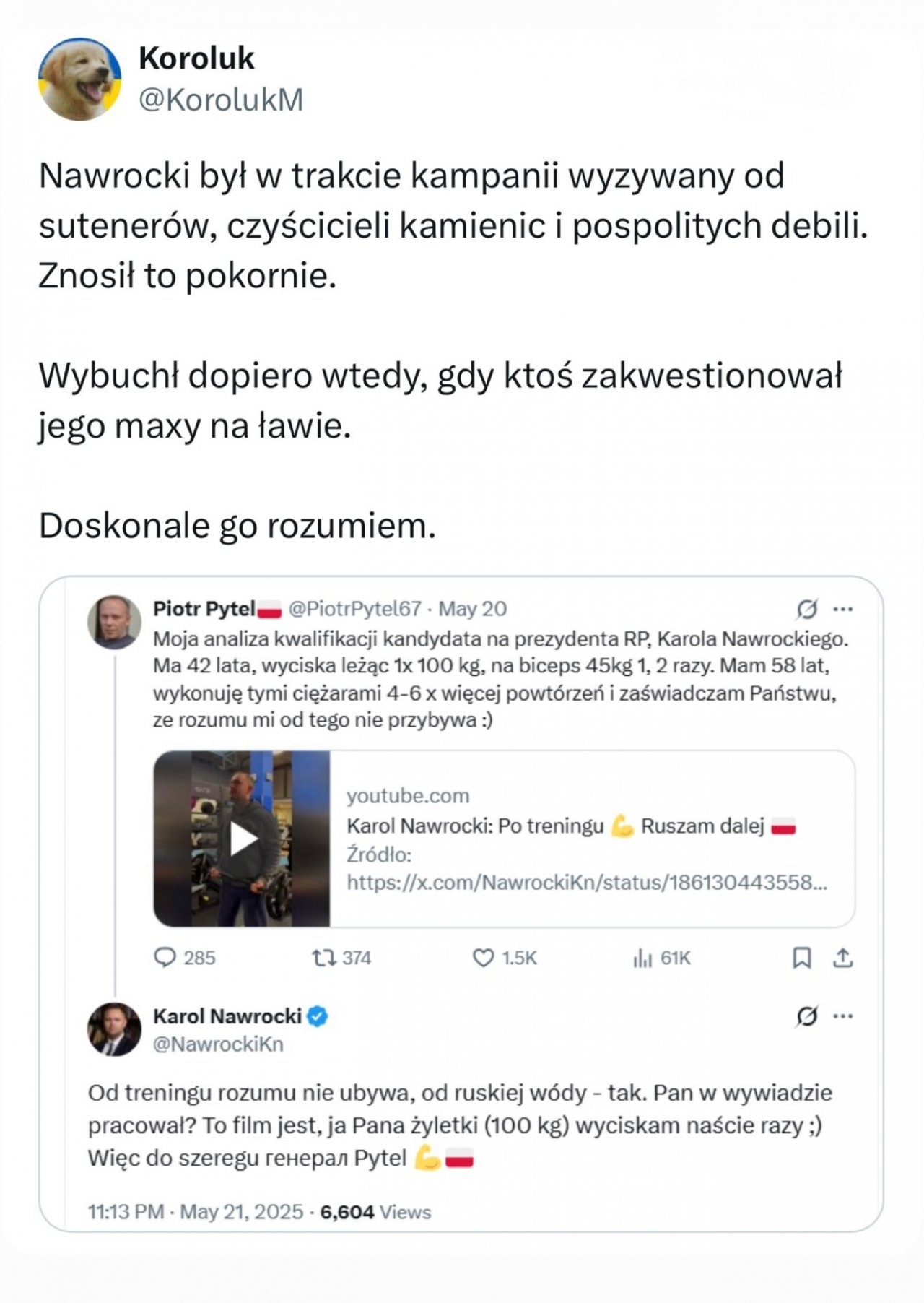 Karol NAwrocki, Piotr Pytel, spięcie na X