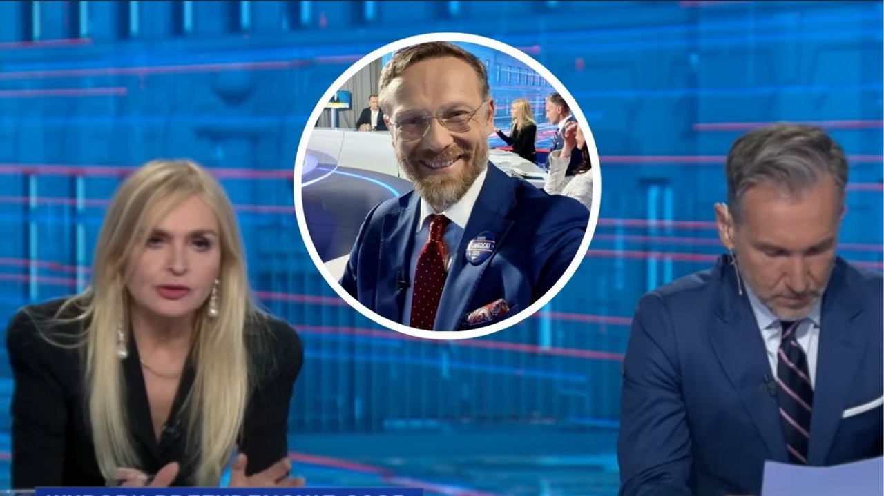 Dymy na antenie TVN24. Kolega Jarka wyciągnął smartfona na wizji i przeszkadzał w realizacji programu