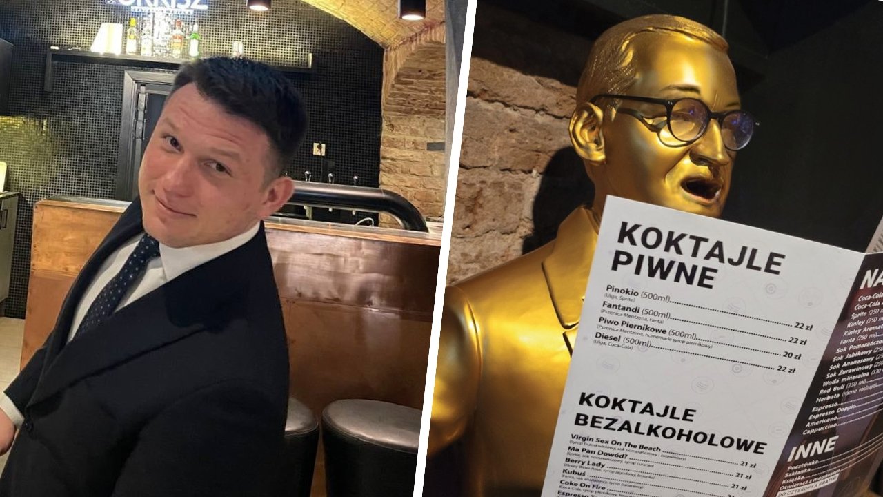 Za pół litra złotego trunku u Sławka trzeba zapłacić krocie. Ceny zwalają z nóg, ale nazwy z karty bawią do łez