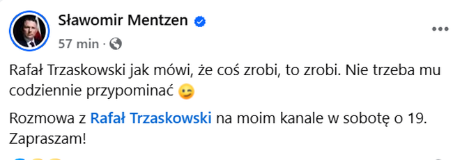 Sławomir Menzten, wpis