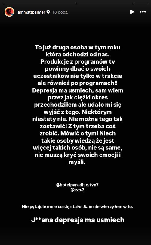 Instastory o Soni Szklanowskiej