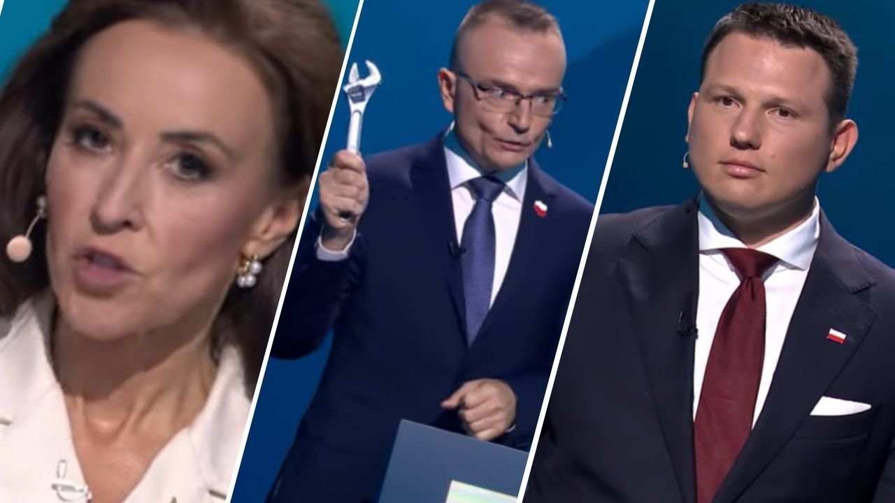 Cyrki na debacie: grilowanie prowadzącej, niedozwolone gadżety gości i Sławek z nietypową fryzurą [najzabawniejsze memy]