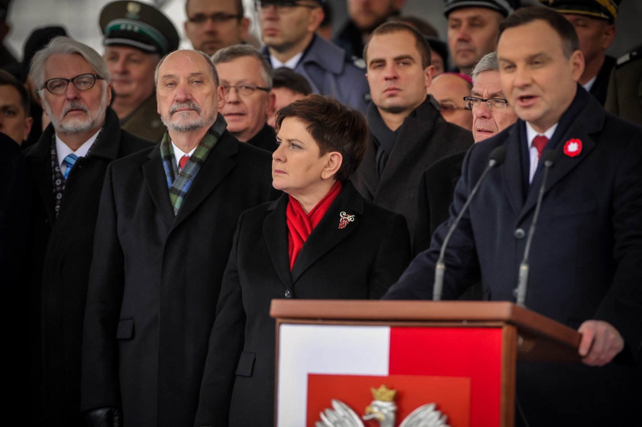 scena z: Mateusz Morawiecki, Witold Waszczykowski, Antoni Macierewicz, Beata Szydło, Andrzej Duda, SK:, , fot. Baranowski Michał/AKPA