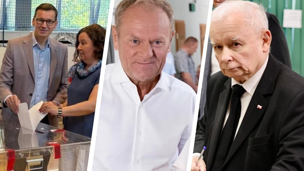 Tak głosy oddają panowie z Wiejskiej: Donek na biało, Mateusz bez krawata, a Jarek z nieskrywaną radością