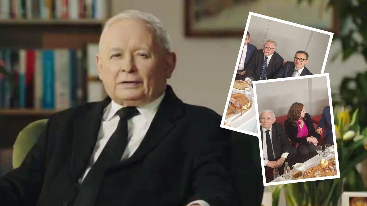 Jarek czekał na wyniki głosowania przy suto zastawionym stole. Oto, czym mógł posilić się prezes i jego świta