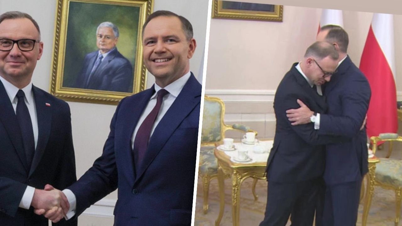 Dumny Andrzejek przyjął Karolka w pałacu. Ich przywitanie na misia stało się hitem memów