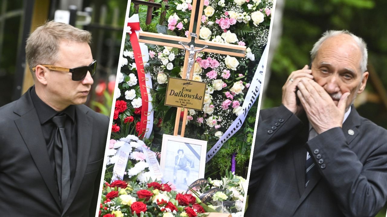 Pogrzeb Ewy Dałkowskiej. Wybitną aktorkę żegnały tłumy gwiazd: Antek z telefonem przy uchu, Maciej Stuhr i nie tylko