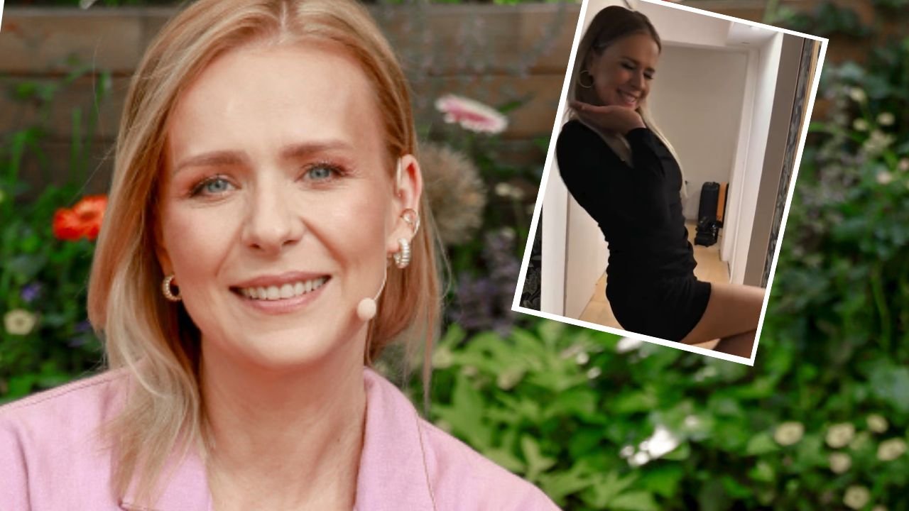Chuda jak przecinek Aneta Zając wygina się w obcisłej mini. Z długimi włosami to niezła dżaga