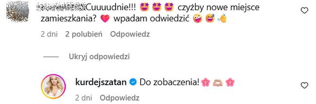Barbara Kurdej-Szatan, komentarze na Instagramie