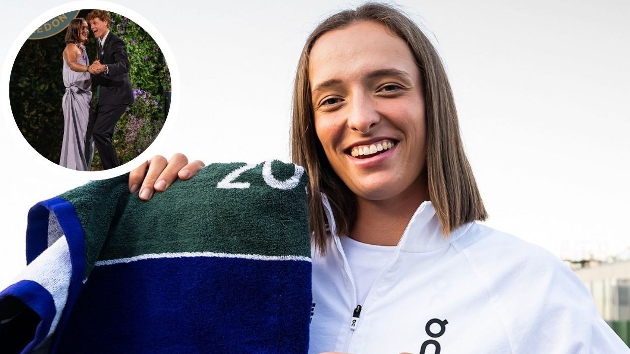 Jannik Sinner i Iga Świątek w zwycięskim tańcu na Wimbledonie. Polka w niebieskiej sukni prezentowała się wyśmienicie [wideo]