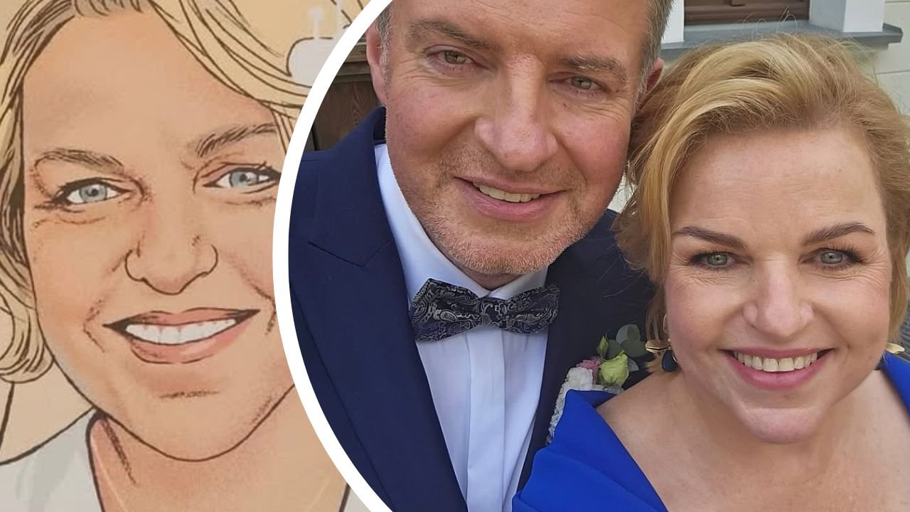 Katarzyna Bosacka - twarz na obrazie. Katarzyna Bosacka i jej mąż Tomasz w ślubnych strojach