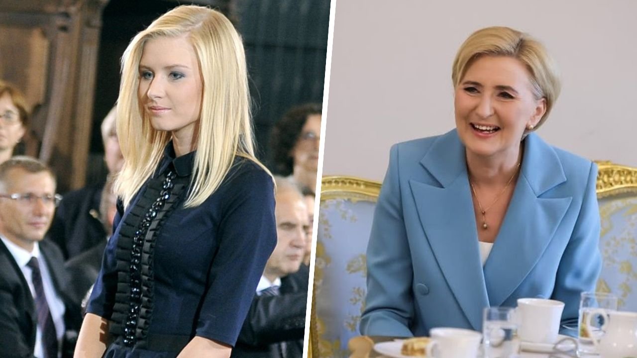 Kinga nie miała welonu, lecz ozdobę we włosach. Identycznie, jak jej mama w dniu swojego ślubu [stare zdjęcie]