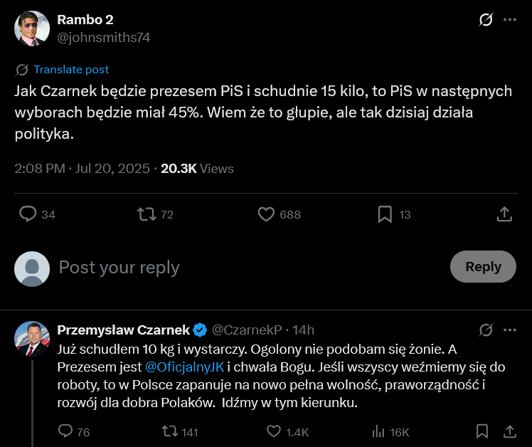 wpis Czarnka na X
